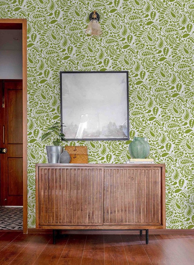 WallDesign قالب تصميم بنمط بيزلي قبلي للرسم على الجدران للمكاتب والمنازل والفنادق (مقاس التصميم 21 بوصة × 15 بوصة) - Image 4